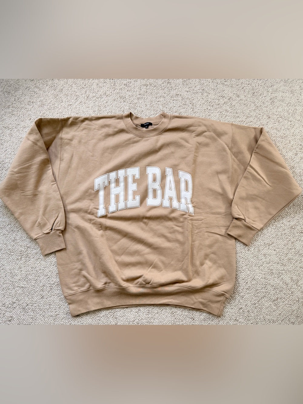 THE BAR Tan Crewneck Oversized Sweatshirt